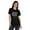 Black (Silver Glitter), variant on Inkmeso Educated Motivated Vaccinated Funny Pro-Vaccine T-shirt Tops For Women