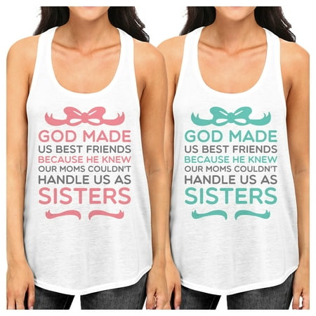 God Made Us Best Friend Gift Shirts Womens White Cute Workout
