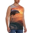 thumbnail image 2 of Balery Sunset Dancing Dolphin B Camisetas sin mangas para hombre, absorbe la humedad y protege contra el mal olor.-Large, 2 of 7