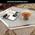 thumbnail image 3 of COSVALVE Luxury Mirrored Silver Coffee Table with Crushed Diamond Inlay, No assembly Needed, 3 of 6