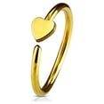 thumbnail image 3 of Nose & Cartilage 20G Hoop Ring Heart Charm Anodized Surgical Steel - Sold Each, 3 of 5