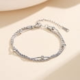 thumbnail image 3 of Flydeer Bracelets for Women Double Layer Circle Chain Bracelet Stainless Steel Valentine's Day Jewelry Gift for Women, 3 of 7