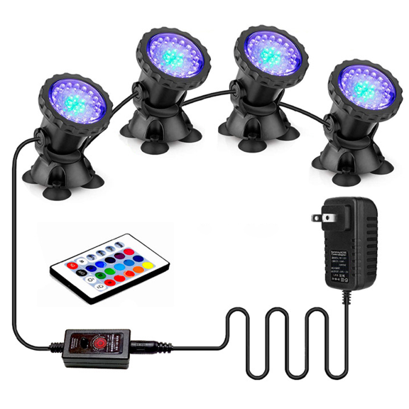 Fountain Light Underwater Pond Light Waterproof With Remote Control Multicolor Adjustable
