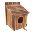 thumbnail image 1 of Box Bird House 6cm Hole Wooden Blue Bird Nesting Box with Perch for Outdoor Garden Balcony, 1 of 7
