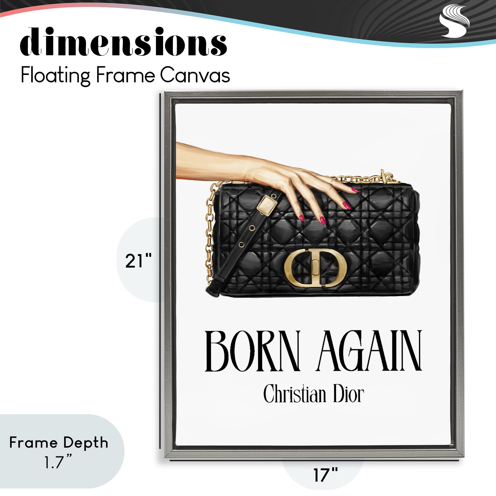 Stupell Industries Born Again Christian Luxury Gray Framed Floater Canvas Wall Art, design by Ziwei Li