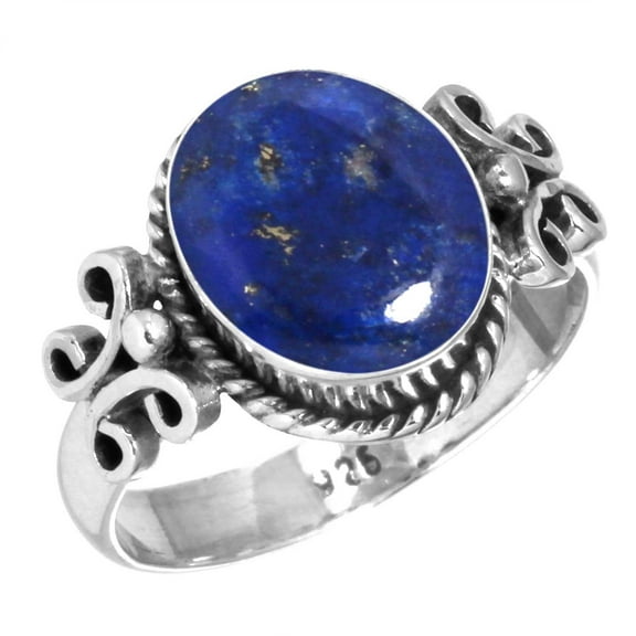 925 Sterling Silver Ring Natural Lapis Handmade Jewelry