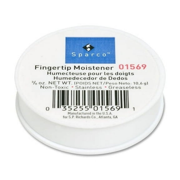 Sparco, SPR01569, 3/8 Oz. Greaseless Fingertip Moistener, 1 Each, White