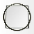 thumbnail image 2 of 46" Round-Square Black Wood and Metal Frame Wall Mirror, 2 of 2