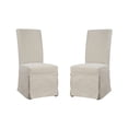 thumbnail image 1 of Emerald Home Paladin Buff Linen Upholstered Dining Chair with Skirted Base, Set of Two, 1 of 3