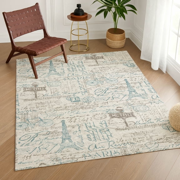 Addison Rugs Chantille Indoor/Outdoor Transitional Novelty Beige Machine Washable Rectangle Rug, 10' x 14'