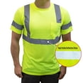 thumbnail image 5 of NY Hi-Viz Workwear Class 3 High Vis Reflective Short Sleeve ANSI Safety Shirt - Lime / Large, 5 of 7