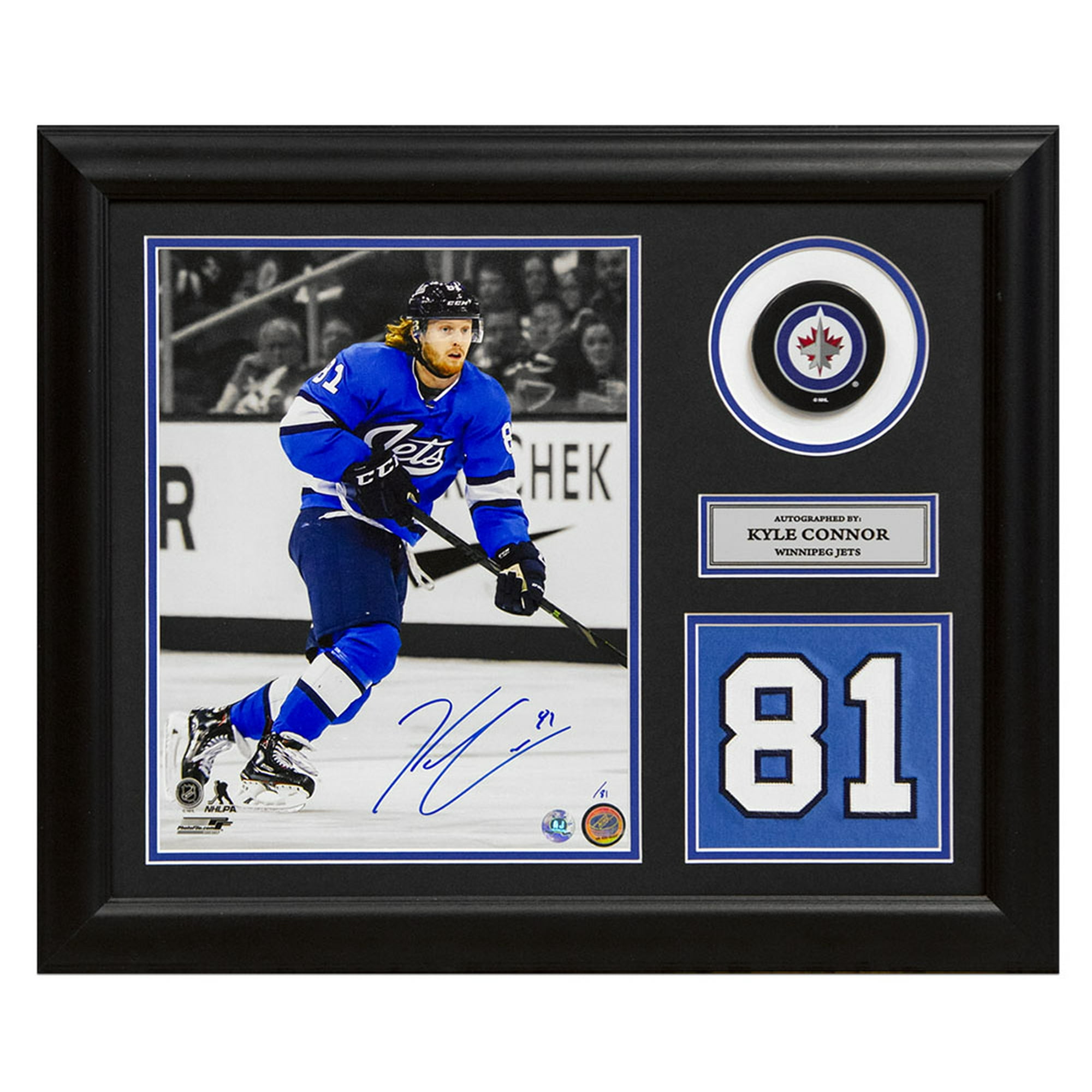 Kyle Connor Signed Framed Winnipeg Jets Reverse Retro Adidas