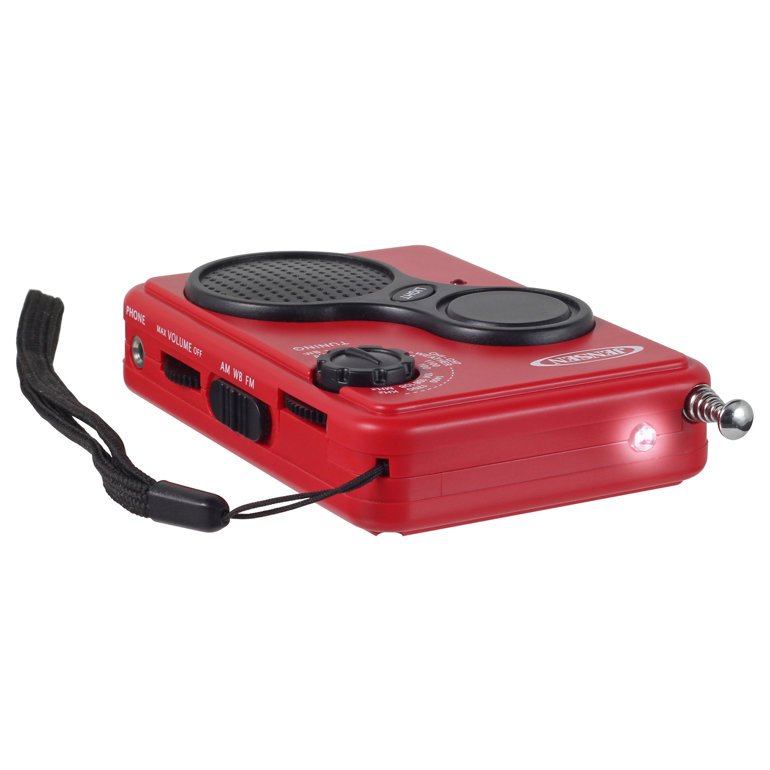 JENSEN Portable NOAA Emergency Weather Radio with Digital AM/FM/Alerts, LED Flashlight, AAA Battery Powered, JEP-100