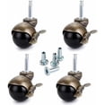 thumbnail image 1 of Ruedas esféricas de bronce, ruedas para muebles con casquillos, ruedas esféricas redondeadas con freno, repuesto para muebles, sofás, sillas, armarios, juego de 4, 1 of 5