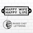 thumbnail image 3 of Metal Happy Wife Happy Life Cast Iron Sign Home Decor Metal Wall Art Funny Gifts, 3 of 8