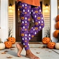 thumbnail image 4 of Yeaiivve Halloween Printed Tights for Women Cartoon Ghost Pumpkin Graphic Leggings Seamless Stretchy Milk Silk Workout Leggings Soft Cozy Pajama Bottoms XL, 4 of 7