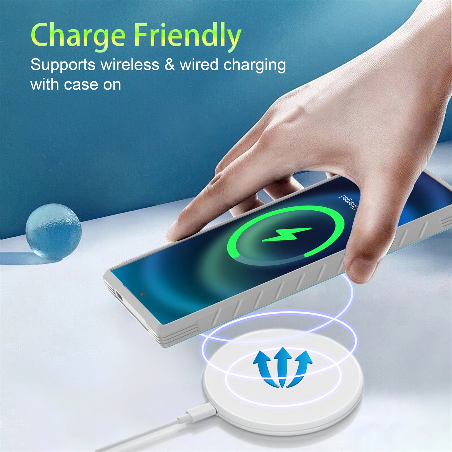 JTCASES for Samsung Galaxy S23 Case 6.1" 5G Phone 2023, Military Grade Shockproof Impact Resistant Corners Wireless Charging Non-Slip Grip Cover, Gray