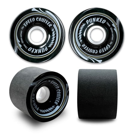 PUNKED Speed Cruiser Speed Cruiser 70mm Longboard Wheels - Solid Black price history on PriceWatchPro