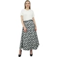 thumbnail image 3 of Phagun Double Layered Reversible Floral Printed Cotton Black Long Wrap Skirt, 3 of 6