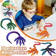 3d-Printed Five-Headed Dragon with Integrated Molding and Articulated Joints, 3d-Printed Toys, Innovative Ornaments Creative Toys