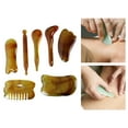 thumbnail image 6 of 7Pcs Guasha Scraping Massage Tool Guasha Board Face Lift Resin for Women Men Adults Traditional Facial Scraping Massage Tool Scraping Board Brown, 6 of 8