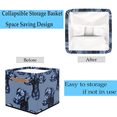 thumbnail image 5 of CURLYOOT 13 x 13 Inch Cube Storage Bin, Dog Fabric Storage Cube Baskets, Closet Shelves Foldable Bins with Leather Handles for Home Organizer, 5 of 7