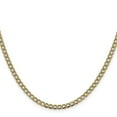 thumbnail image 2 of 14K Yellow Gold Curb Chain Styles Necklace 20 inch 3.4 mm Semi-Solid with Rhodium Pav‚ Lobster Clasp, 2 of 4