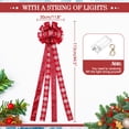 thumbnail image 2 of Decoración para árbol de Navidad Zeyune, 30 x 113 cm, con luces LED rojas, 2 of 7