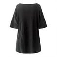 thumbnail image 5 of USSUMA Womens Tops Women Fashion V-Neck Short Sleeve Solid Long T-shirt Blouse Ladies Tops Casual My Order Black Polyester XXL, 5 of 6