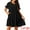 Black, variant on Unique Bargains Women's V Neck Ruffle Short Sleeve Dress with Pockets M Brick Red