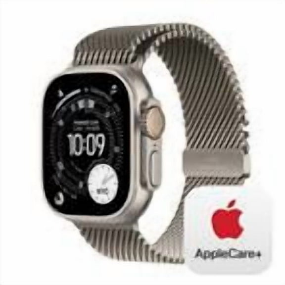Apple Watch Ultra 3 GPS   Cellular 49mm Natural Titanium Case with Natural Titanium Milanese Loop - Large - MF0E4LW/A - (Fall 2025) - AppleCare Bundle