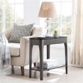 thumbnail image 2 of Bowery Hill Glass Top Wedge End Table with Shelf in Gray/Black, 2 of 8