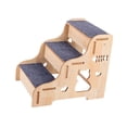 thumbnail image 1 of DimyFew Wooden Dog Stairs, Pet Stairs, Cat Stairs, Anti-slip Pet Ladder with Sturdy Frame And Carpet Padding for Older Dogs And Cats, Suitable for Indoor Use. 3 step, 1 of 8