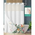 thumbnail image 2 of No Hook Shower Curtain with Snap in Liner, Summer Tropical Palm Tree with Parrot White Texture Hotel Shower Curtains for Bathroom, Washable Shower Curtain Liner Set with Mesh Top Window, 72"x96", 2 of 6
