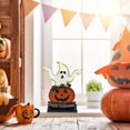thumbnail image 2 of Letrero colgante de madera para Halloween, colgante para pared y ventana, letrero de madera para casa encantada, patio, decoración de fiesta en casa, 2 of 5