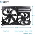 thumbnail image 5 of ECCPP A/C Condenser Radiator Cooling Fan Replacement fit for 2006-2013 for Audi for A3 Quattro/TT 2006-2015 for Volkswagen Passat/for Passat CC/Golf/for Beetle 3115113, 5 of 7