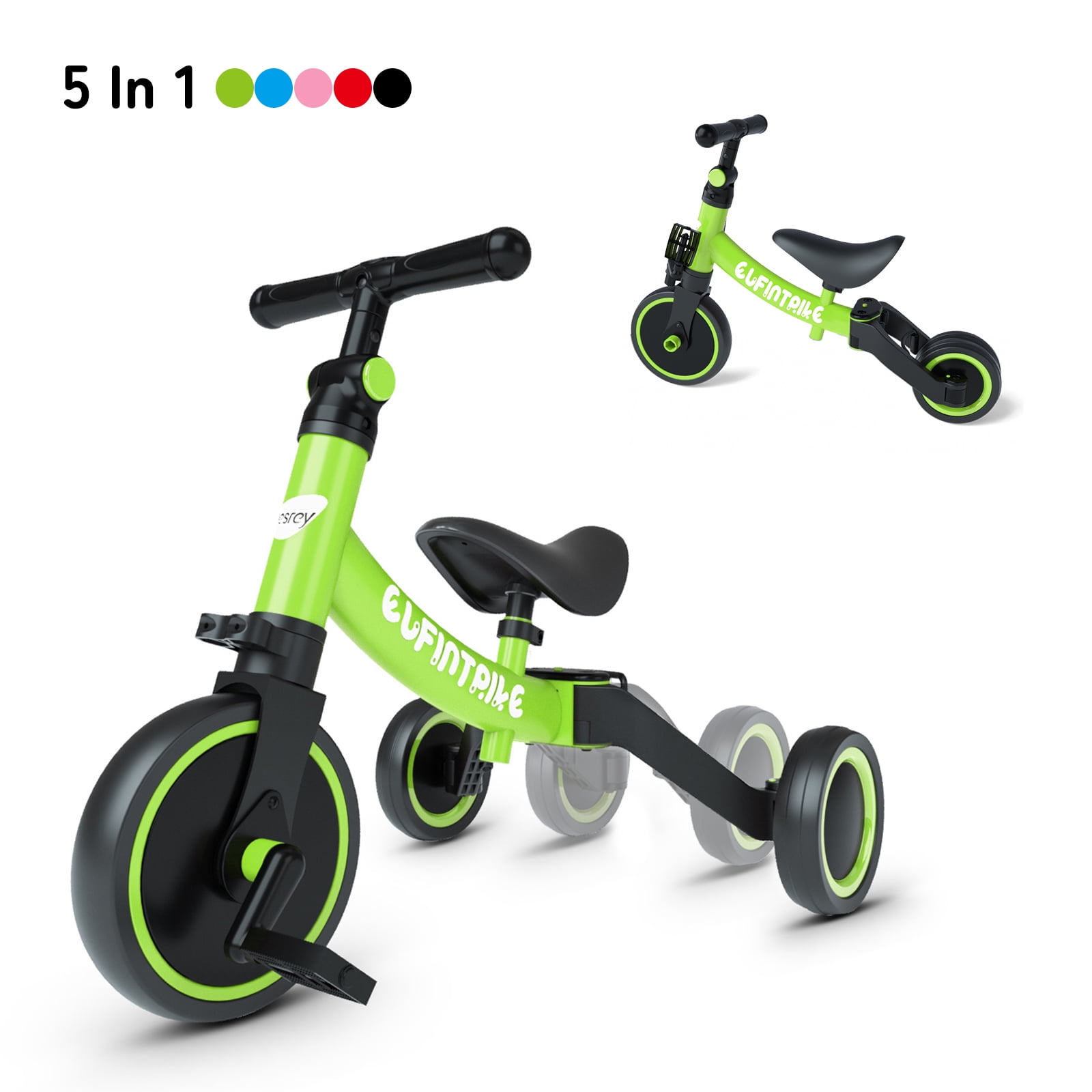 3in1 Trike Tricycle 1-3 Years Kid Toddler Balance Bike Adjustable Pedals Gift 