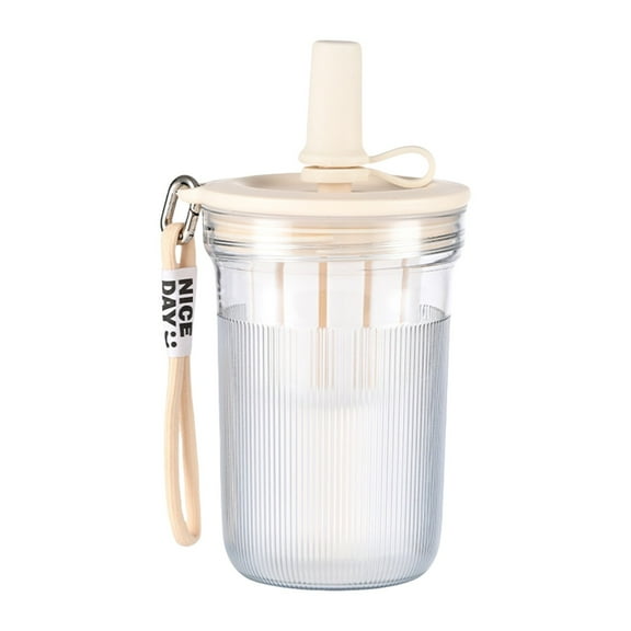 17oz Plastic Tumbler with Lid and Straw and Handle - Leak-Proof - Perfect for Iced Coffee, Smoothies, and Juice - Wide Mouth Reusable Water Bottle,Large Capacity Straw Drop Proof Portable Water Cups