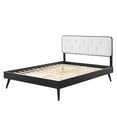 thumbnail image 3 of Platform Bed Frame, Twin Size, Wood, Black White, Modern Contemporary Urban Design, Bedroom Master Guest Suite, 3 of 10