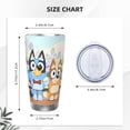 thumbnail image 4 of Zofaai Bluey Pattern 20OZ Car Cup, Stainless Steel Vacuum Insulated Water Cup with Lid and Straw, Suitable for Sports and Outdoor-Without Straw, 4 of 8