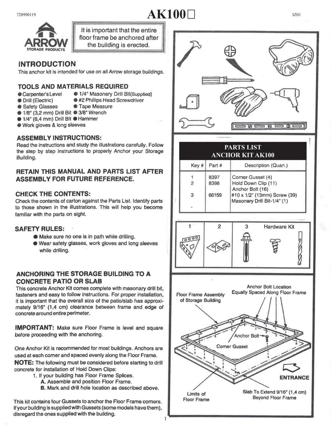 Concrete Anchor<br>(Attaches et protections)