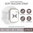 thumbnail image 7 of Xtreme Smart Watch Soft Silicone Band 6 Pack – Large Size, Waterproof, Buckle Design, 42/44/45/49 mm, Compatible with Apple Watch, For Women/Men, Starlight, Pink Sand, Lavender Gray, Black, 7 of 7