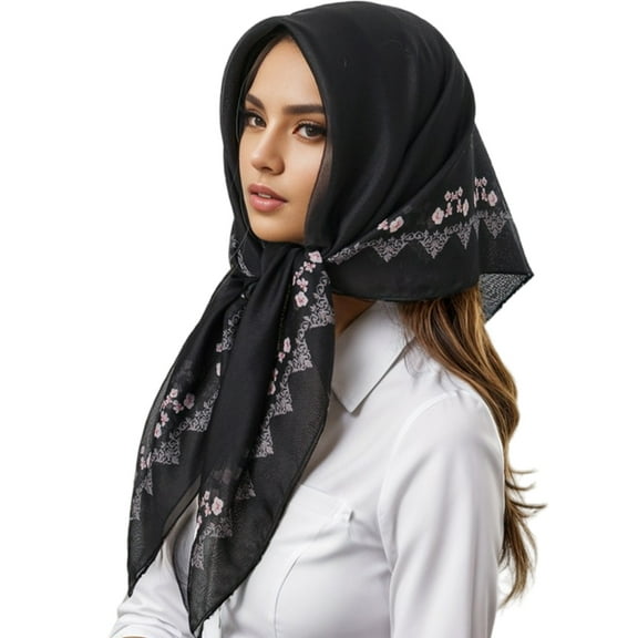 Yokua Elegant Turkish Head Covering Flower Printing Head Scarf for Women Daily Wear