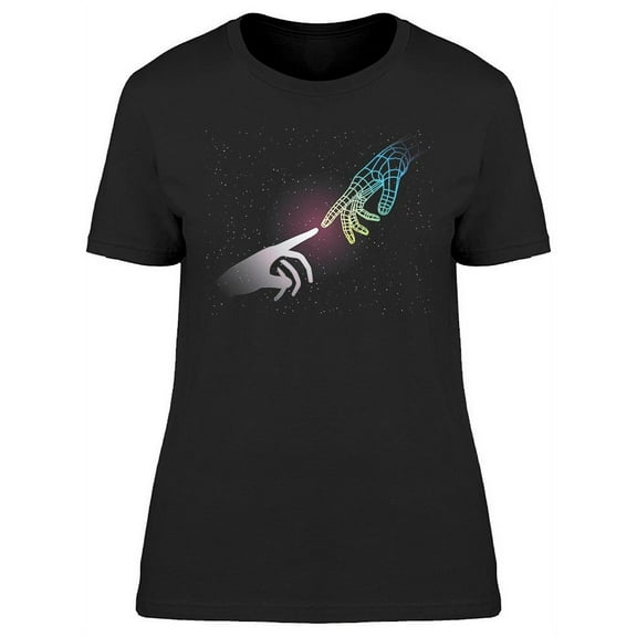 Retro Futuristic Hands Design T-Shirt Women -Image by Shutterstock, Female Medium