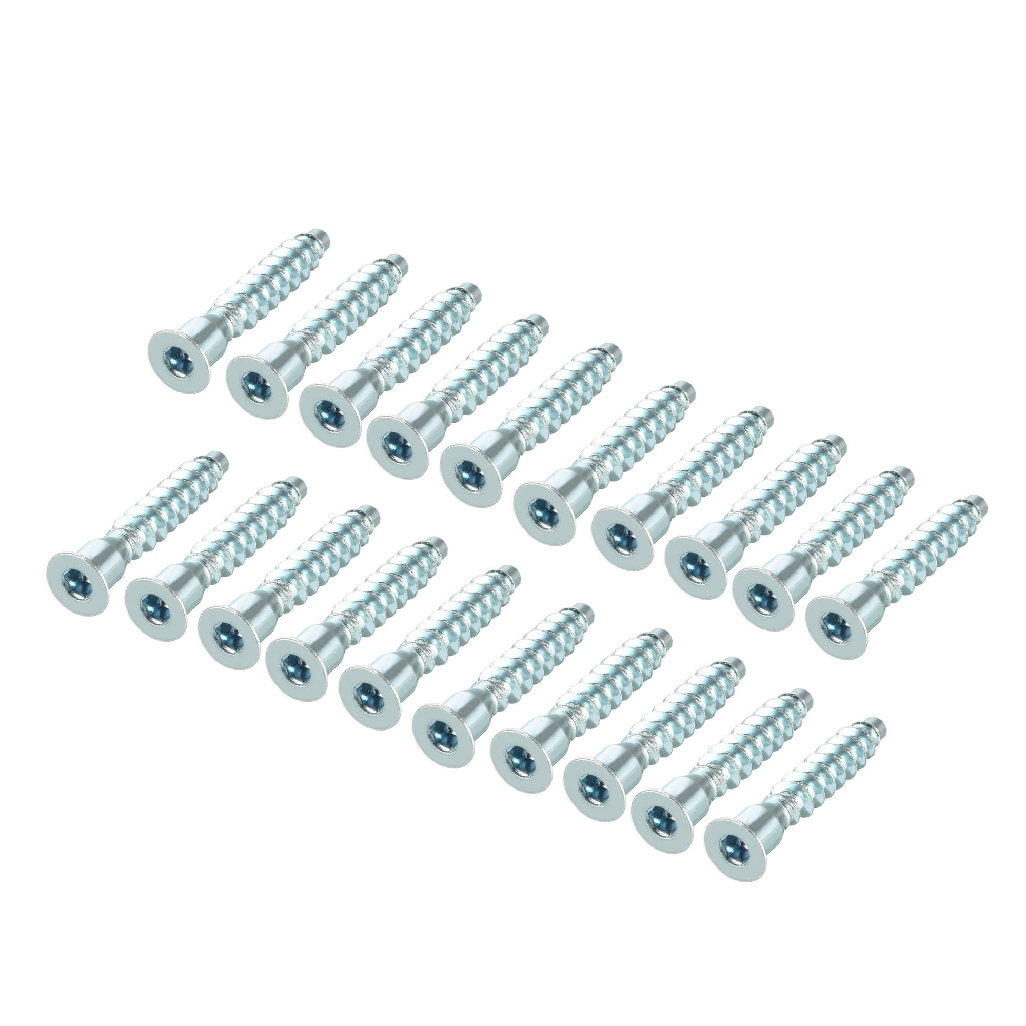 Furniture Confirmat Screw 7 x 39mm Hex Socket Wood Screws Zinc Plated 20pcs