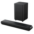 thumbnail image 1 of Barra de sonido TCL de 2.1 canales con subwoofer inalámbrico (S4210, modelo 2023), Dolby Audio, DTS Virtual:X, Bluetooth, entrada para asistente de voz, soporte de pared y cable HDMI incluido, negro, 1 of 5