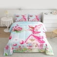 thumbnail image 2 of Castle Fairy Cute Pink Elf Queen Comforter Set,Kawaii Floral Flowers Bedding Comforter Set, 2 of 8