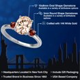 thumbnail image 2 of Gem Stone King 14K White Gold Peach Morganite and Red Garnet Engagement Ring for Women | 2.30 Cttw | Oval 10X8MM | Gemstone October Birthstone | Size 8, 2 of 6