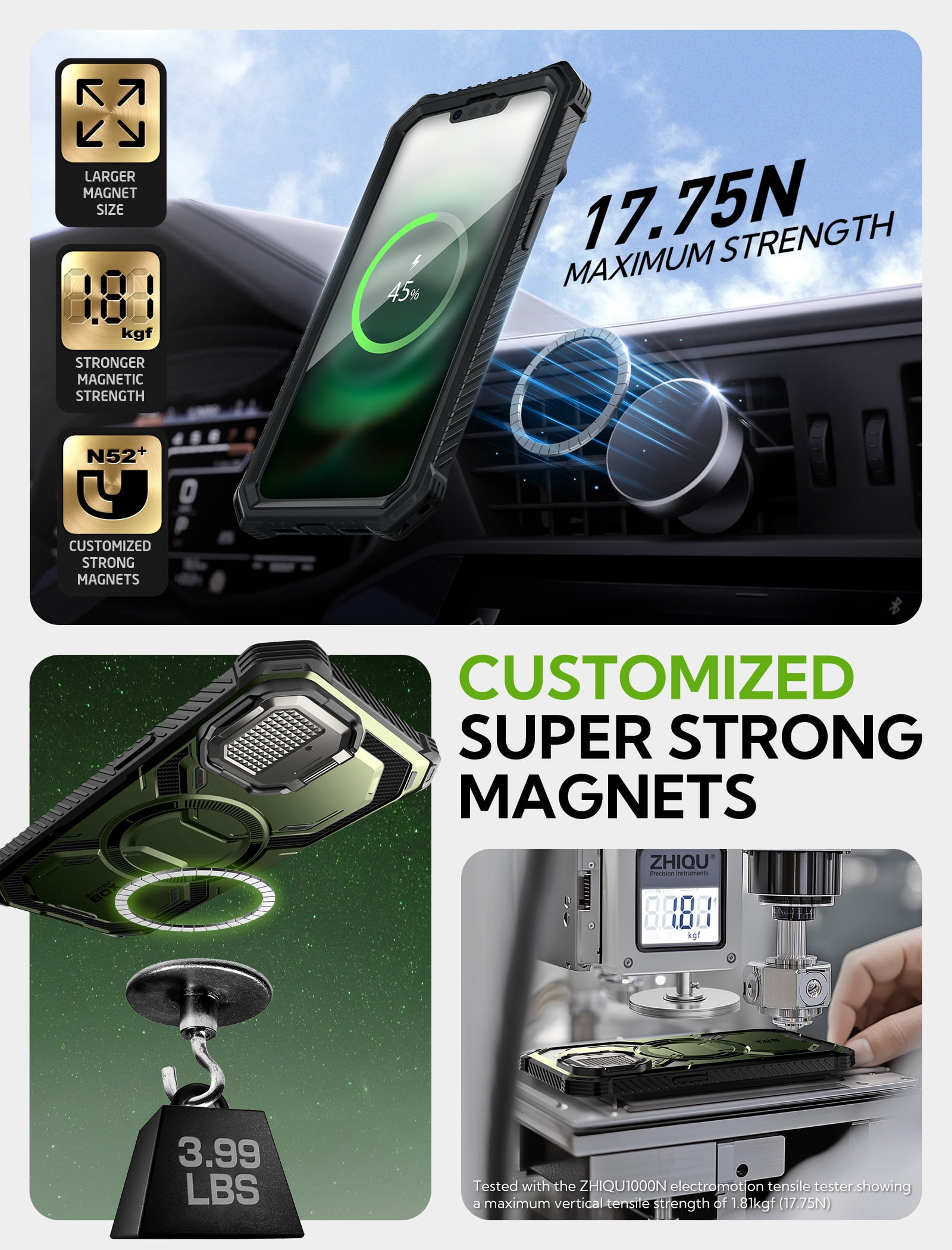 i-Blason for iPhone 17e/16e 6.1" Case with Camera Cover Stand [Built-in Screen Protector] [Wireless Charging Compatible] Full-Body Heavy Duty Military-Grade Protection Magnetic Phone Case, Guldan