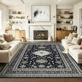 thumbnail image 2 of Haperlare Machine Washable Rugs Vintage Distressed Area Rugs for Bedroom Non Shedding Family Room Black 9'x12' Carpet, 2 of 7